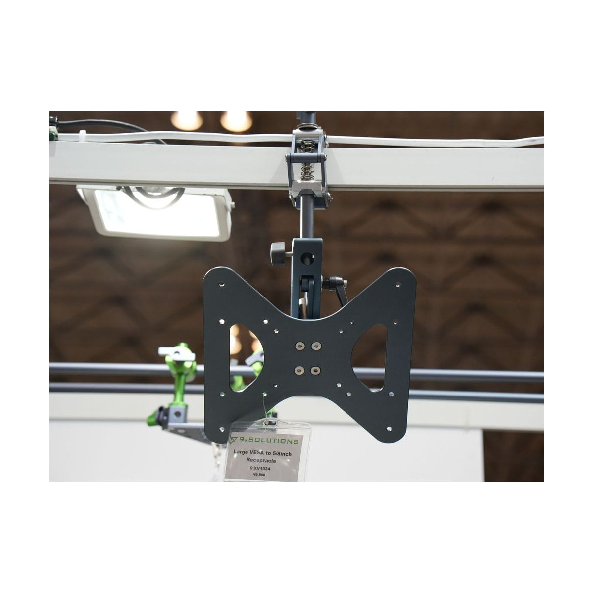 9.Solutions VESA Mount to 5/8" Receptacle (Large) — mounted vesa plate with product identification card view