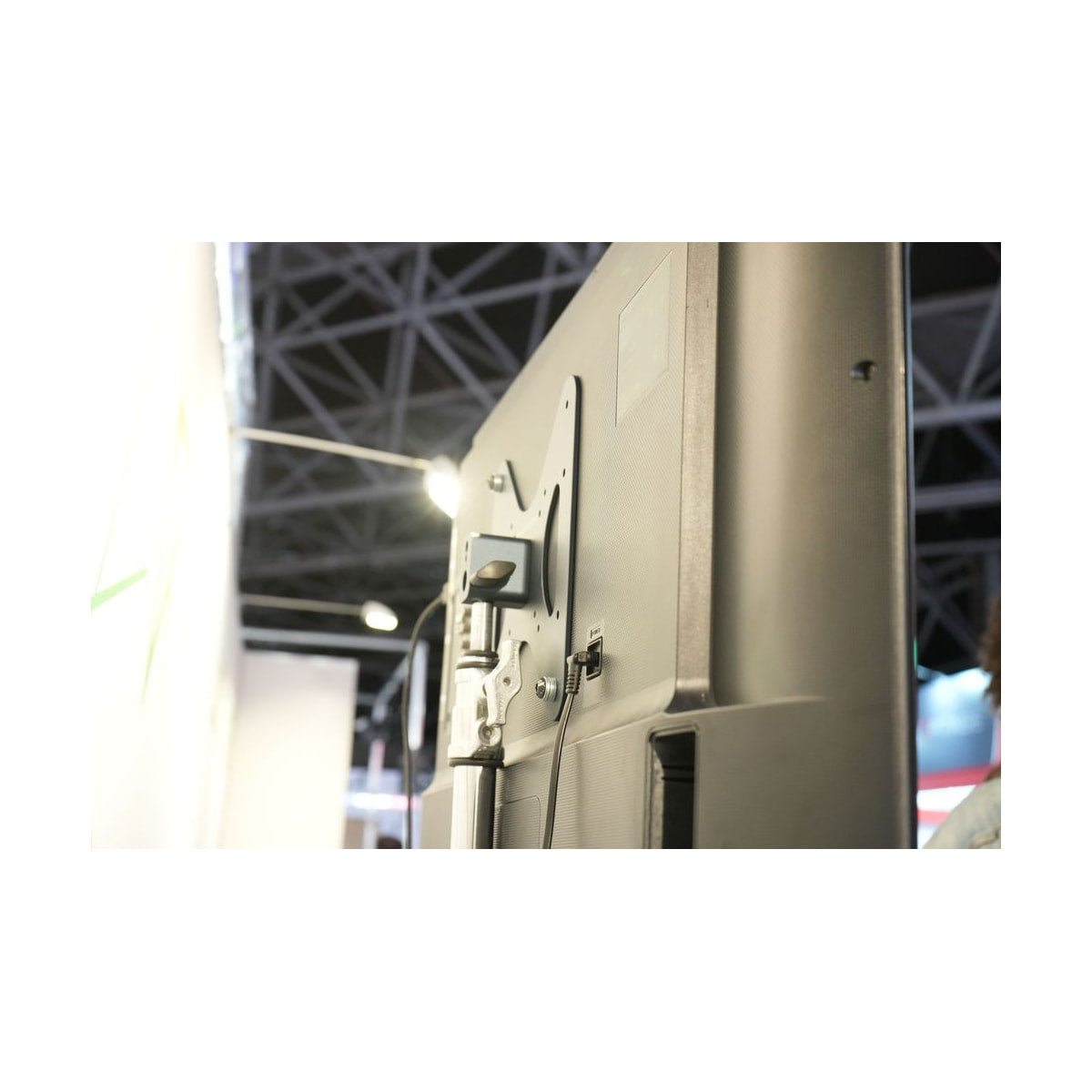 9.Solutions VESA Mount to 5/8" Receptacle (Large) — vesa plate mounted on a monitor support rig view
