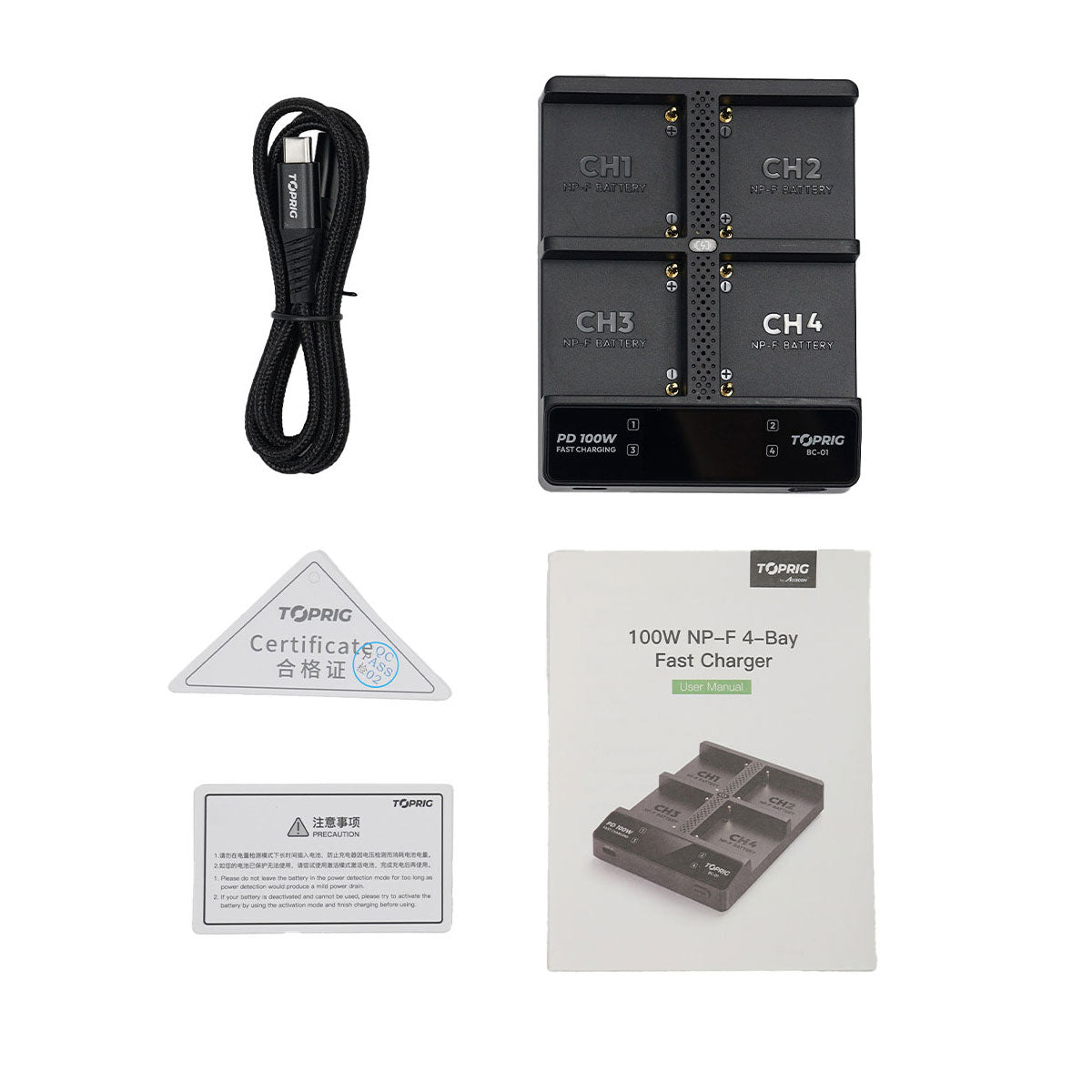 Accsoon TopRig 100W 4-Bay NP-F Fast Charger