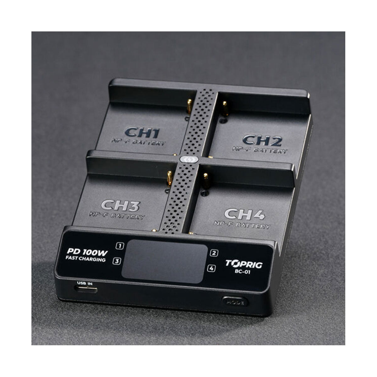 Accsoon TopRig 100W 4-Bay NP-F Fast Charger