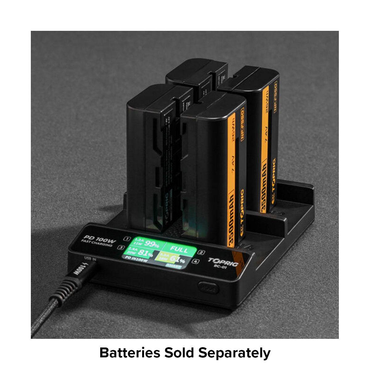 Accsoon TopRig 100W 4-Bay NP-F Fast Charger
