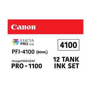 Canon PFI-4100 Pigment Ink 12 Tank Set 80mL (PRO-1100)