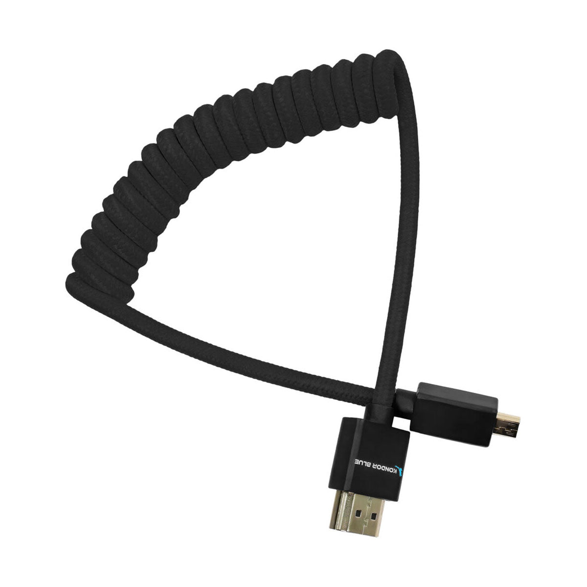 Kondor Blue Coiled Full to Micro HDMI Cable (12-24")