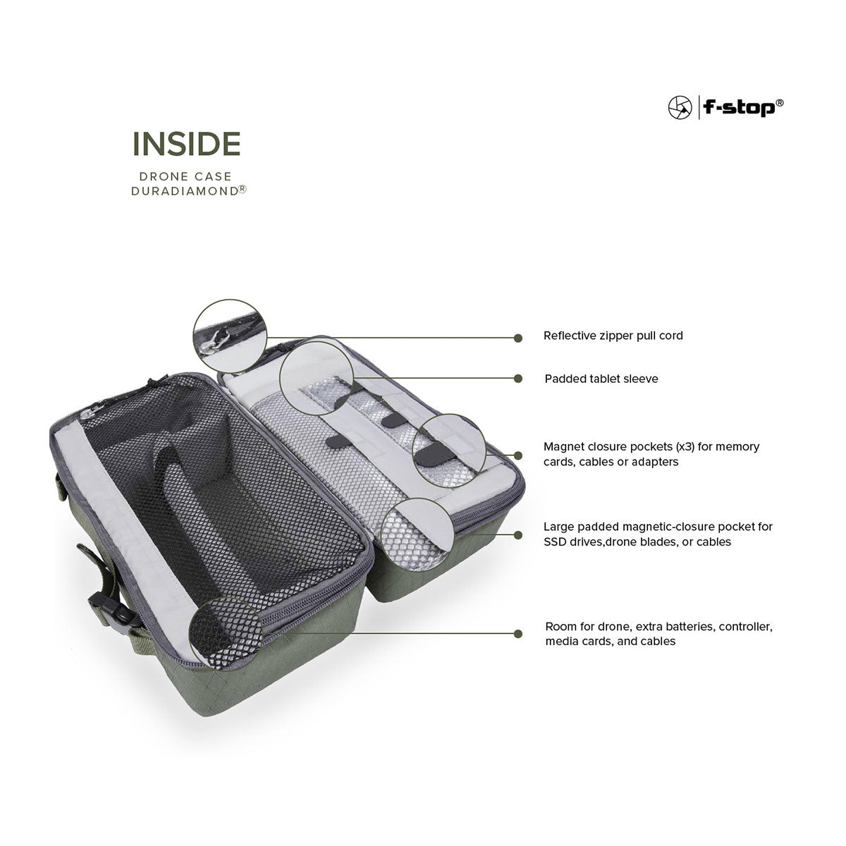 f-stop DuraDiamond Drone Case (Large, Cypress Green)