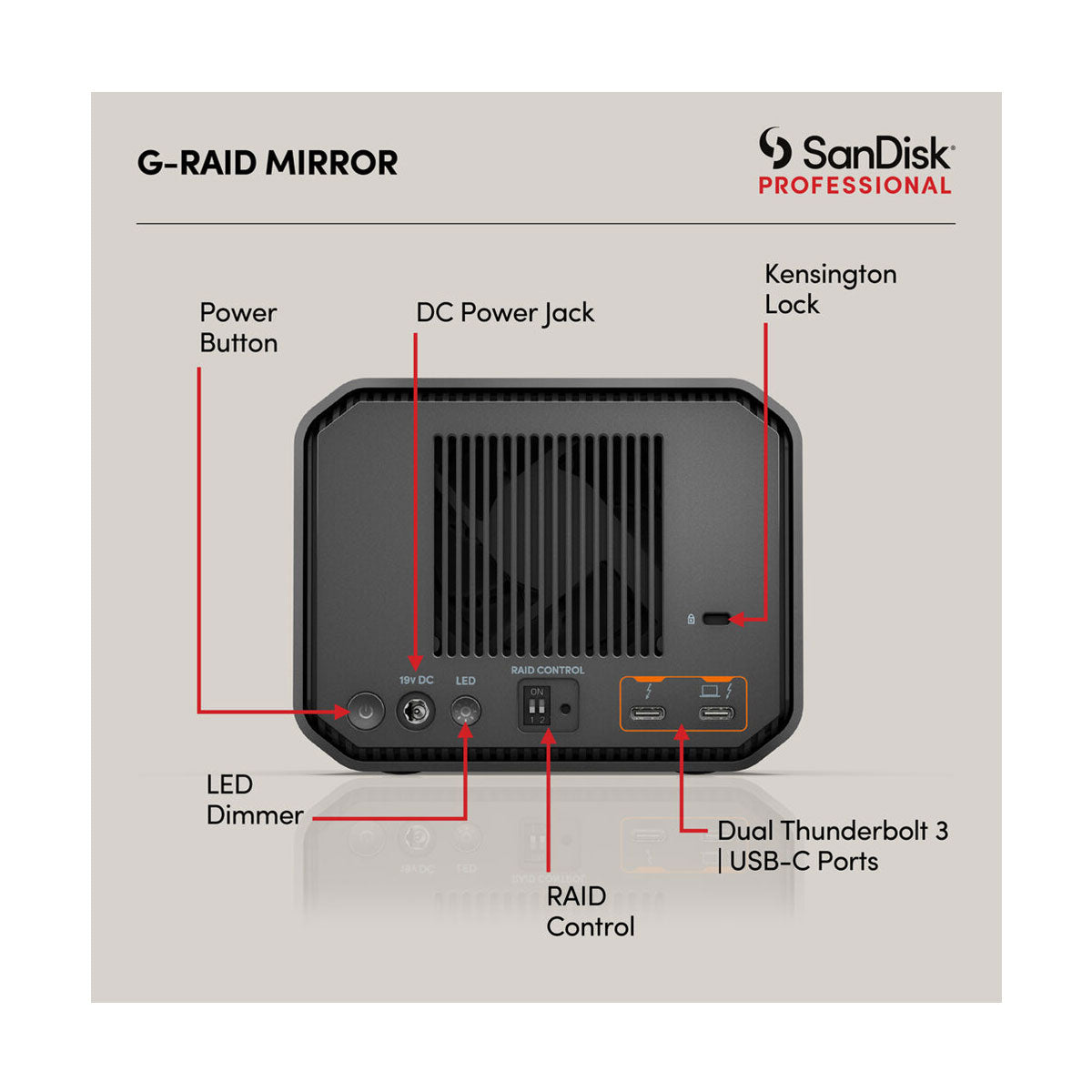 SanDisk Professional 12TB G-RAID Mirror 2-Bay RAID