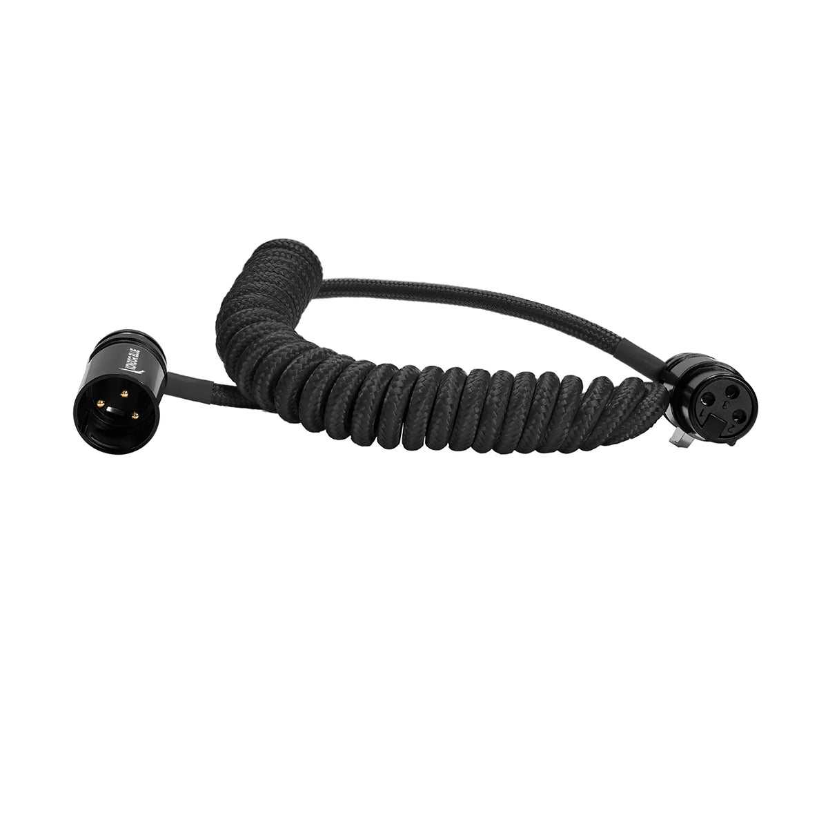 Kondor Blue Coiled Low-Profile Right-Angle XLR Cable (12-24", Black)