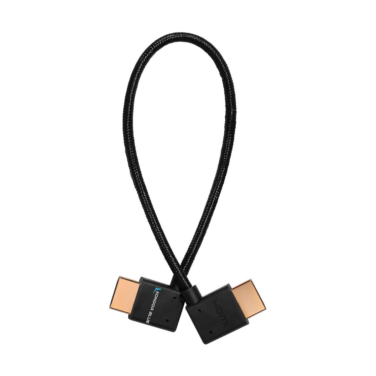 Kondor Blue 12” Right-Angle to Left-Angle Full HDMI Cable (Black)