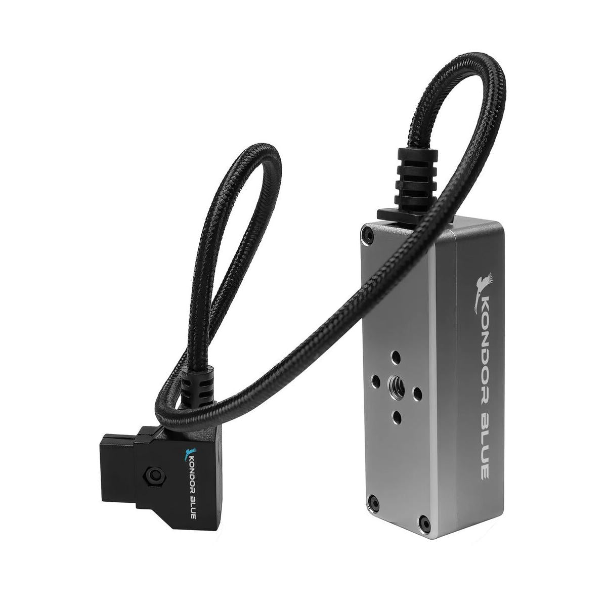 Kondor Blue 16" D-Tap to 4-Port D-Tap Splitter Hub with Voltmeter (Gray)