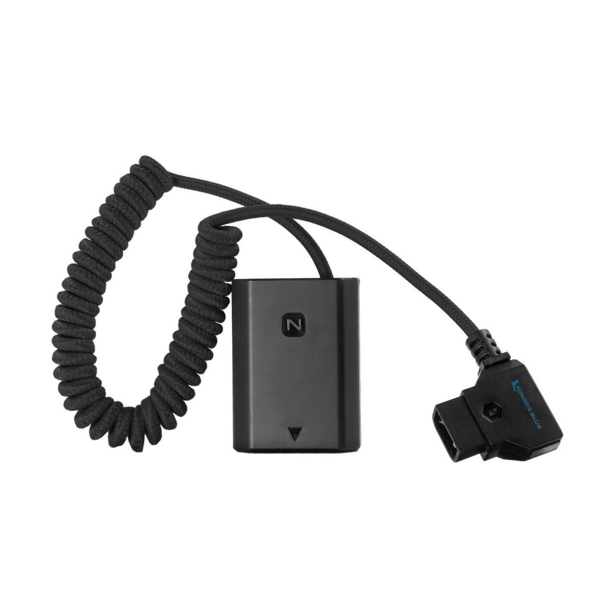Kondor Blue Coiled 16 to 32" D-Tap to Sony NP-FZ100 Dummy Battery Cable (Black)