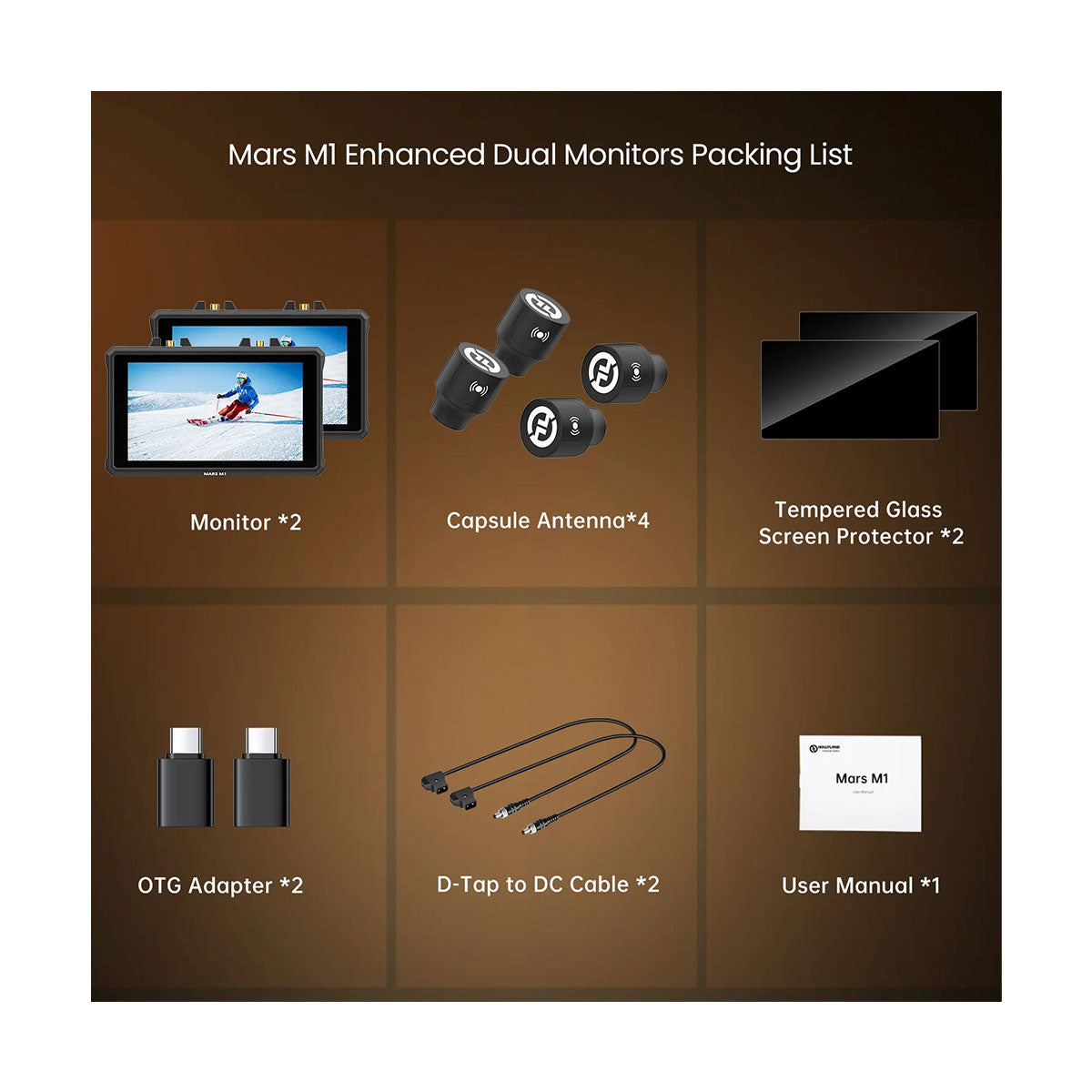 Hollyland Mars M1 Enhanced Dual Kit 5.5" Wireless Transceiver Monitors