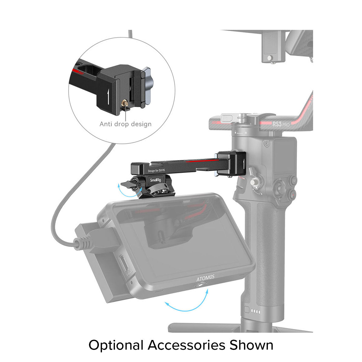 SmallRig Monitor Mounting Support with NATO Clamp for DJI RS Gimbals