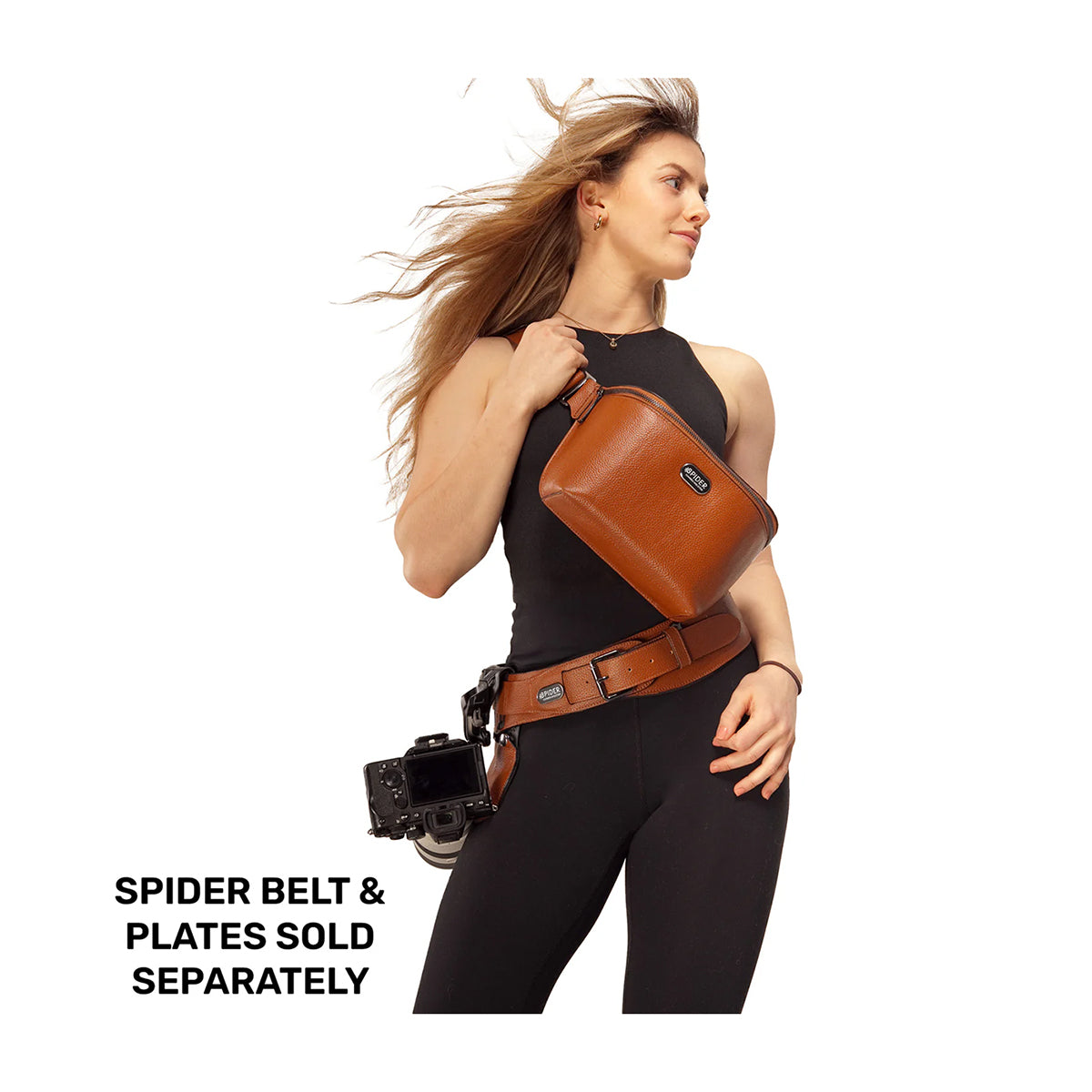 SpiderPro Leather Sling Pouch - Brown
