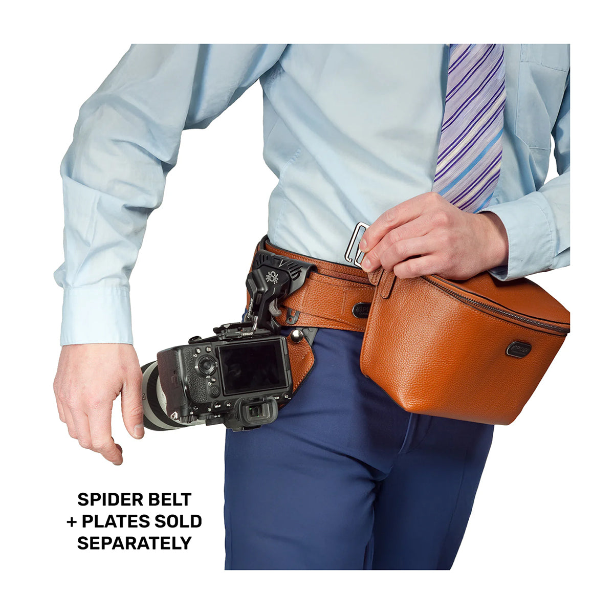 SpiderPro Leather Sling Pouch - Brown