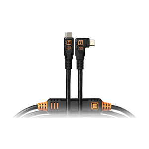 Tether Tools TetherPro Optima 10G USB-C, 15’ (4.6m) BLK - Right Angle