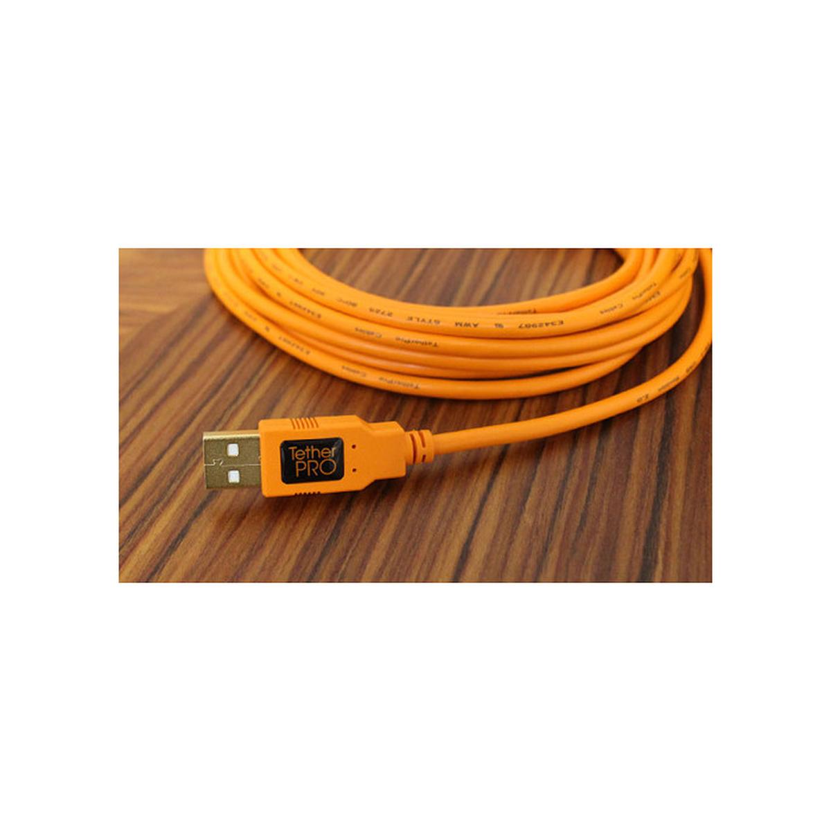 Tether Tools TetherPro USB 3.0 to Micro-B, 15' (4.6m), ORG