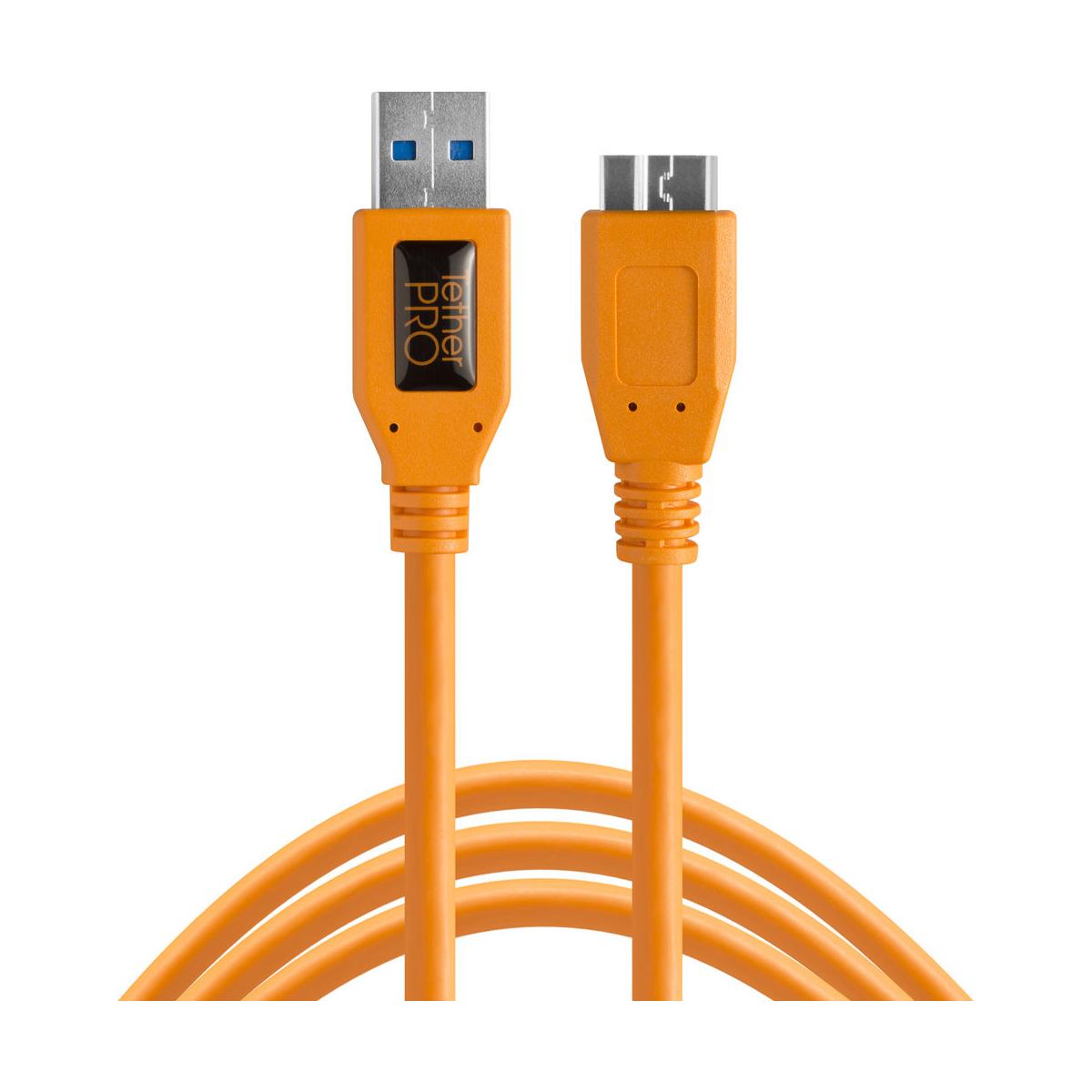 Tether Tools TetherPro USB 3.0 to Micro-B, 15' (4.6m), ORG