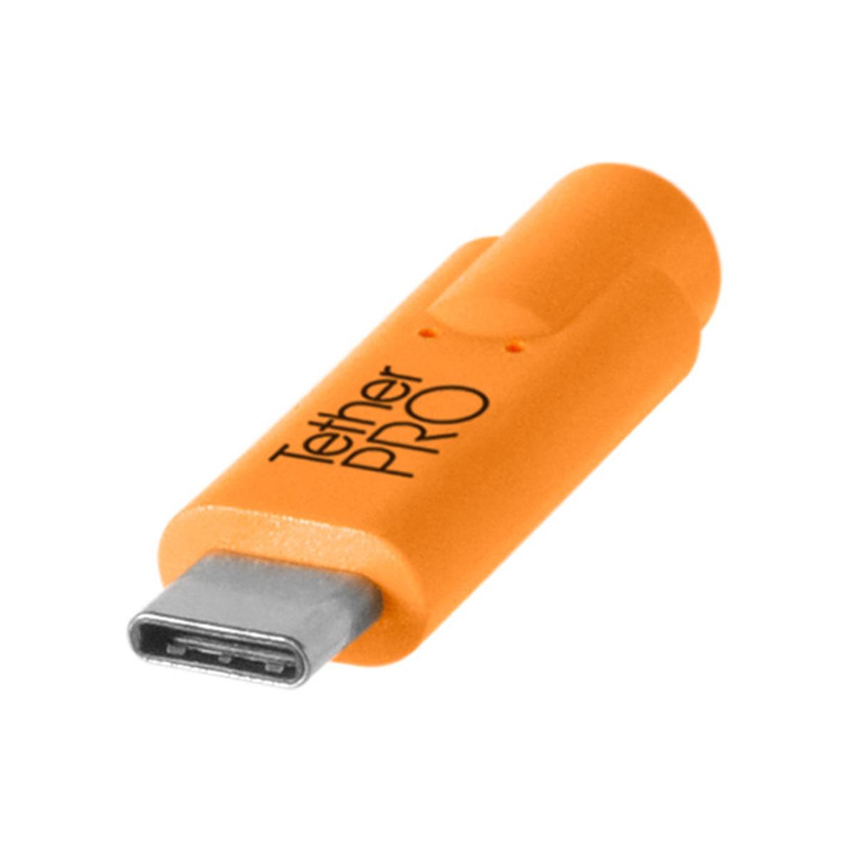 Tether Tools TetherPro USB-C to 3.0 Micro-B, 15’ (4.6m) ORG - Right Angle