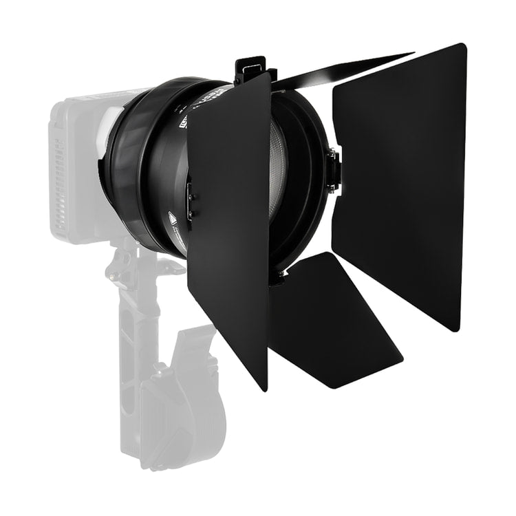 Amaran Mini Fresnel for Ray 60c & 120c — front three quarter view mounted on compatible light view