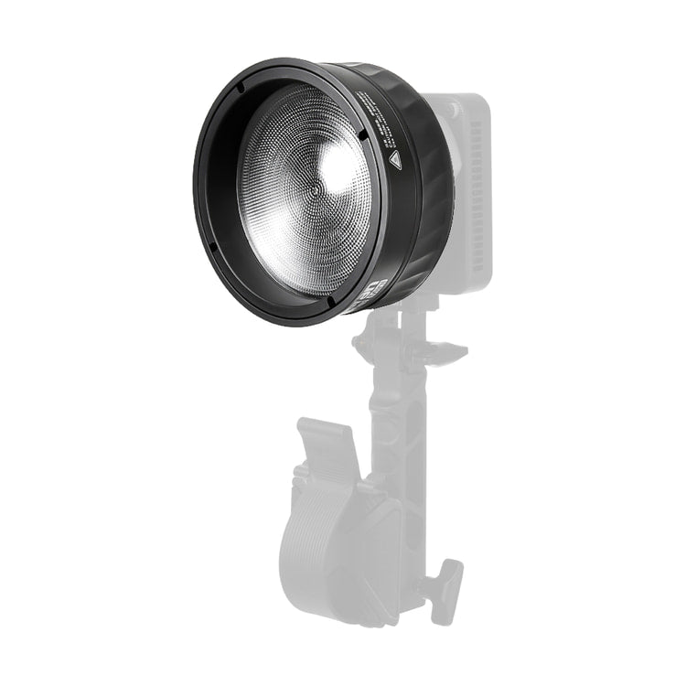 Amaran Mini Fresnel for Ray 60c & 120c — front view mounted on compatible light view