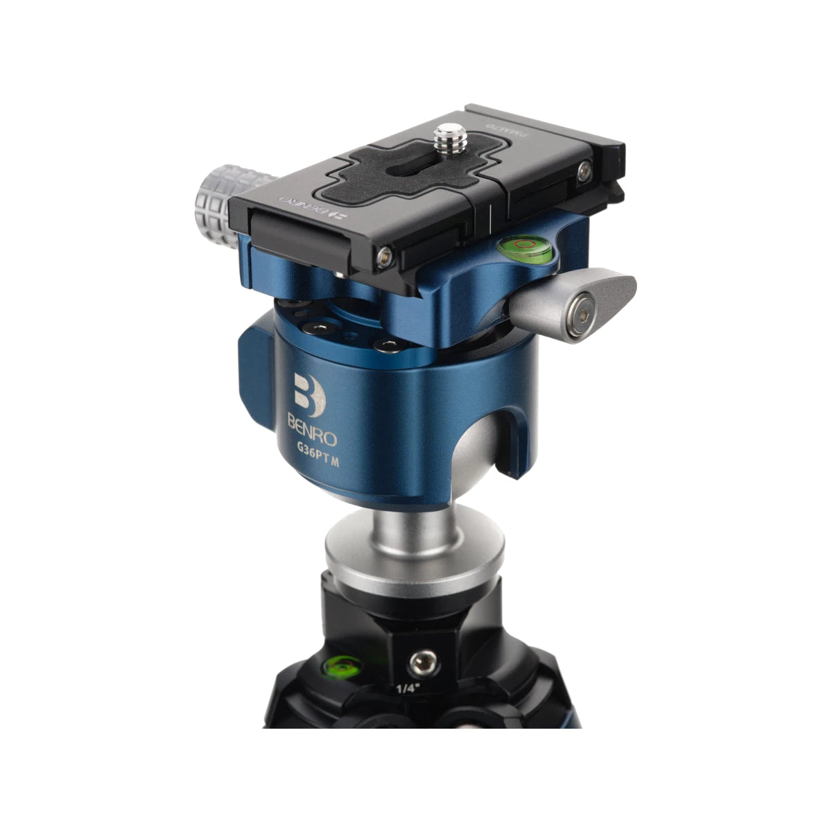 Benro BlackBird Carbon Fiber Tripod with G36PT Inverted Ball Head — g36pt ball head close up view