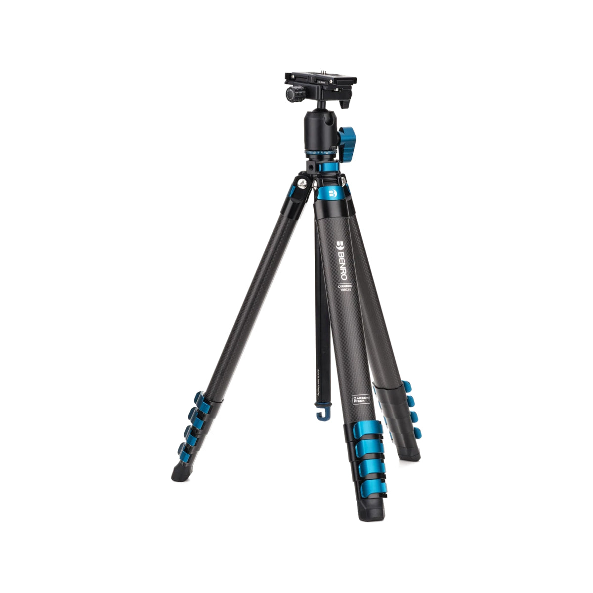 Benro BlackBird Carbon Fiber Tripod with N00P Ball Head — tripod front angle view view