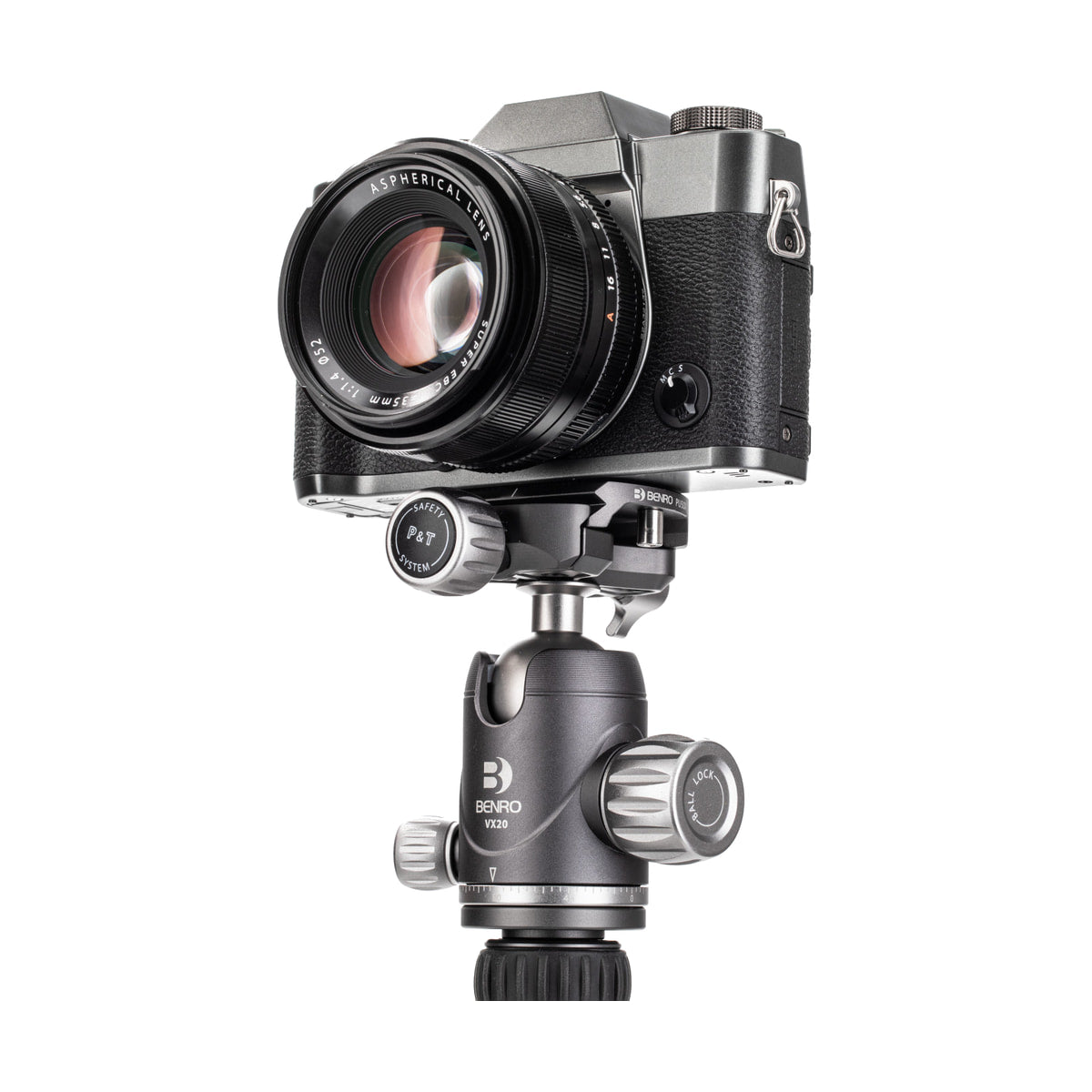 Benro VX20 Two Series Arca-Type Aluminum Ball Head — ball head supporting a camera view
