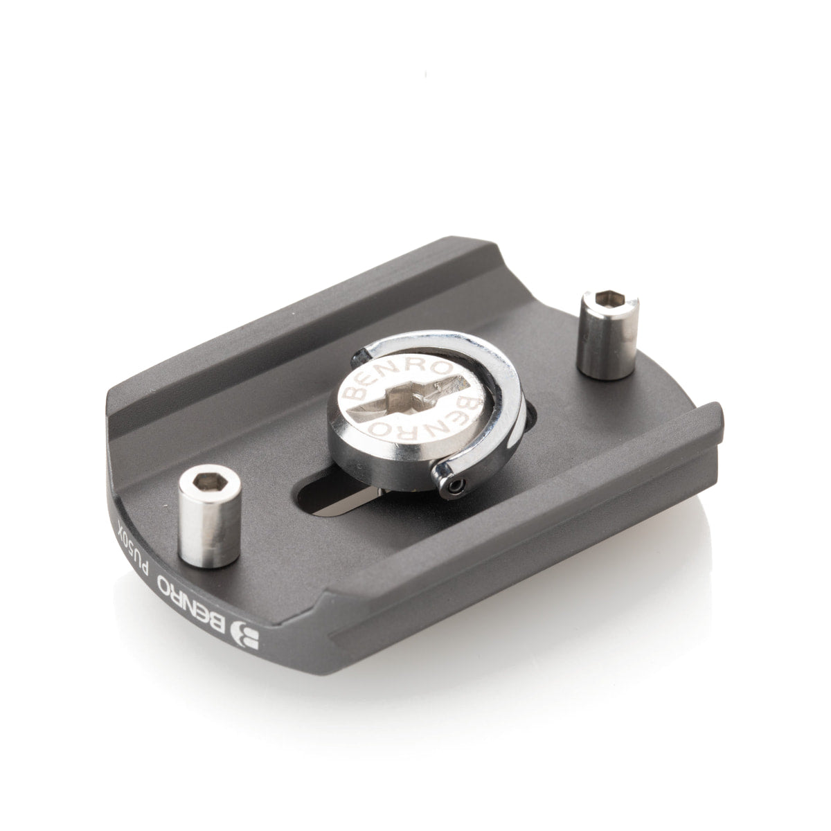 Benro VX20 Two Series Arca-Type Aluminum Ball Head — underside view of included pu50x quick release plate view