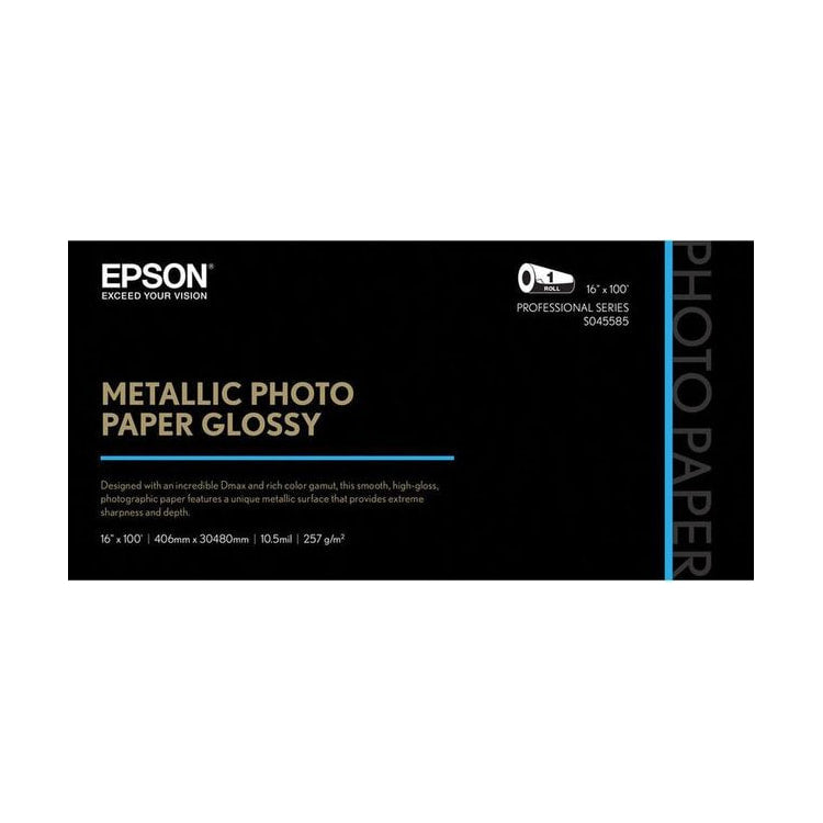 Epson Metallic Photo Paper Glossy 16”x100’ Roll — front view