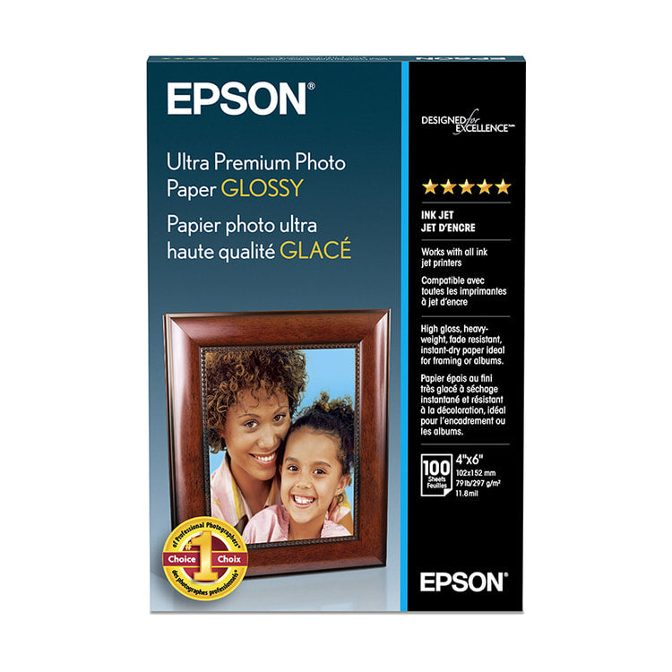 Epson Ultra Premium Photo Glossy Paper 4x6” (100) — front package view view