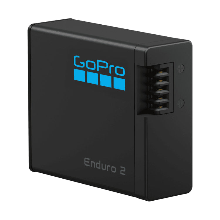 GoPro Enduro 2 Battery for Mission 1 Pro Cameras — front right angle view with battery contacts view