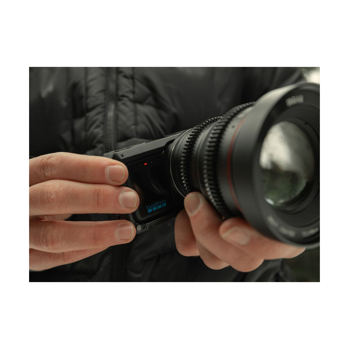 GoPro Mission 1 Pro ILS Camera — close product view with a cine lens attached view