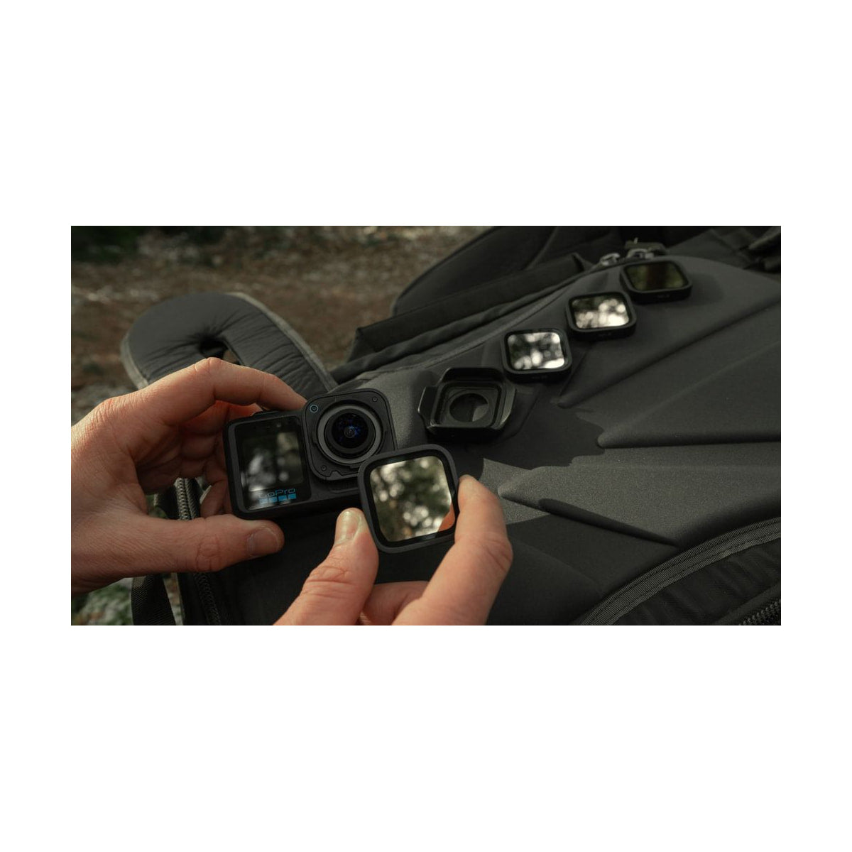 GoPro ND Filter 4-Pack for Mission 1 Cameras — filters and mission 1 camera in case view