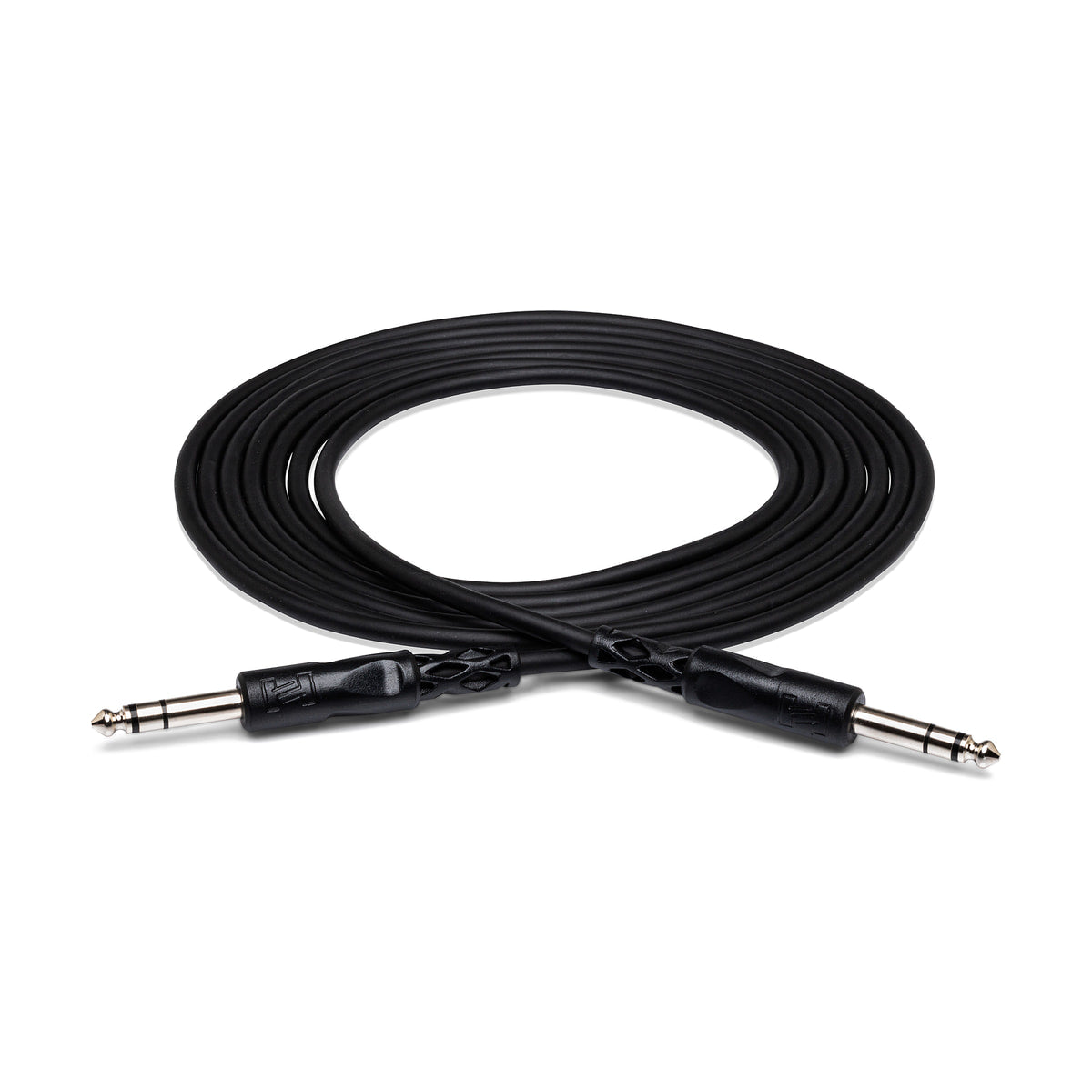 Hosa 1/4" TRS Male to 1/4" TRS Male Audio Cable (15') — coiled cable full view view