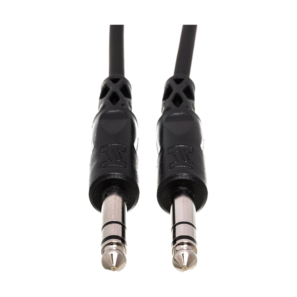 Hosa 1/4" TRS Male to 1/4" TRS Male Audio Cable (15') — straight connector front view view