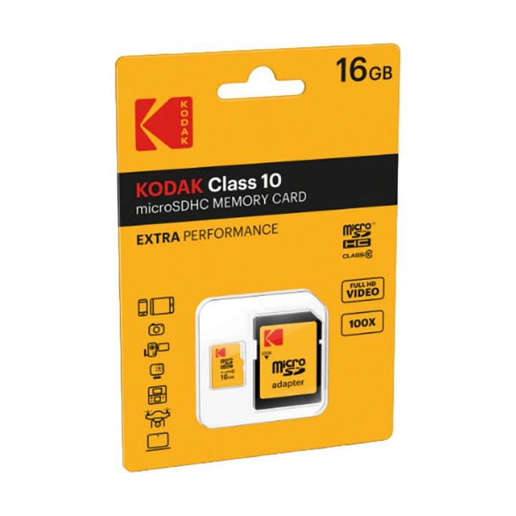 Kodak 16GB microSDHC Memory Card with SD Adapter — front view