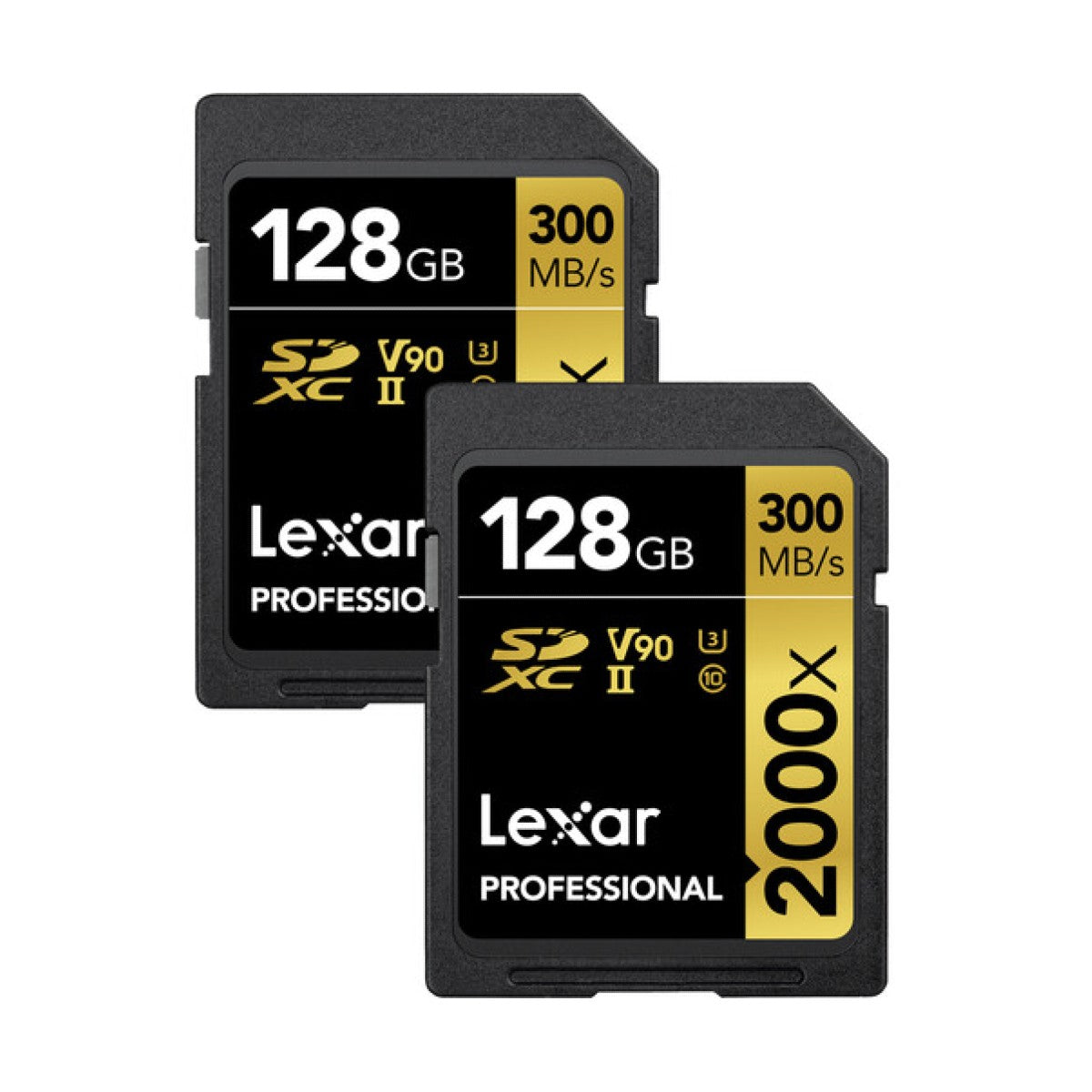 Lexar 128GB Professional 2000x UHS-II SDXC (V90) Memory Card (2 - Pack)