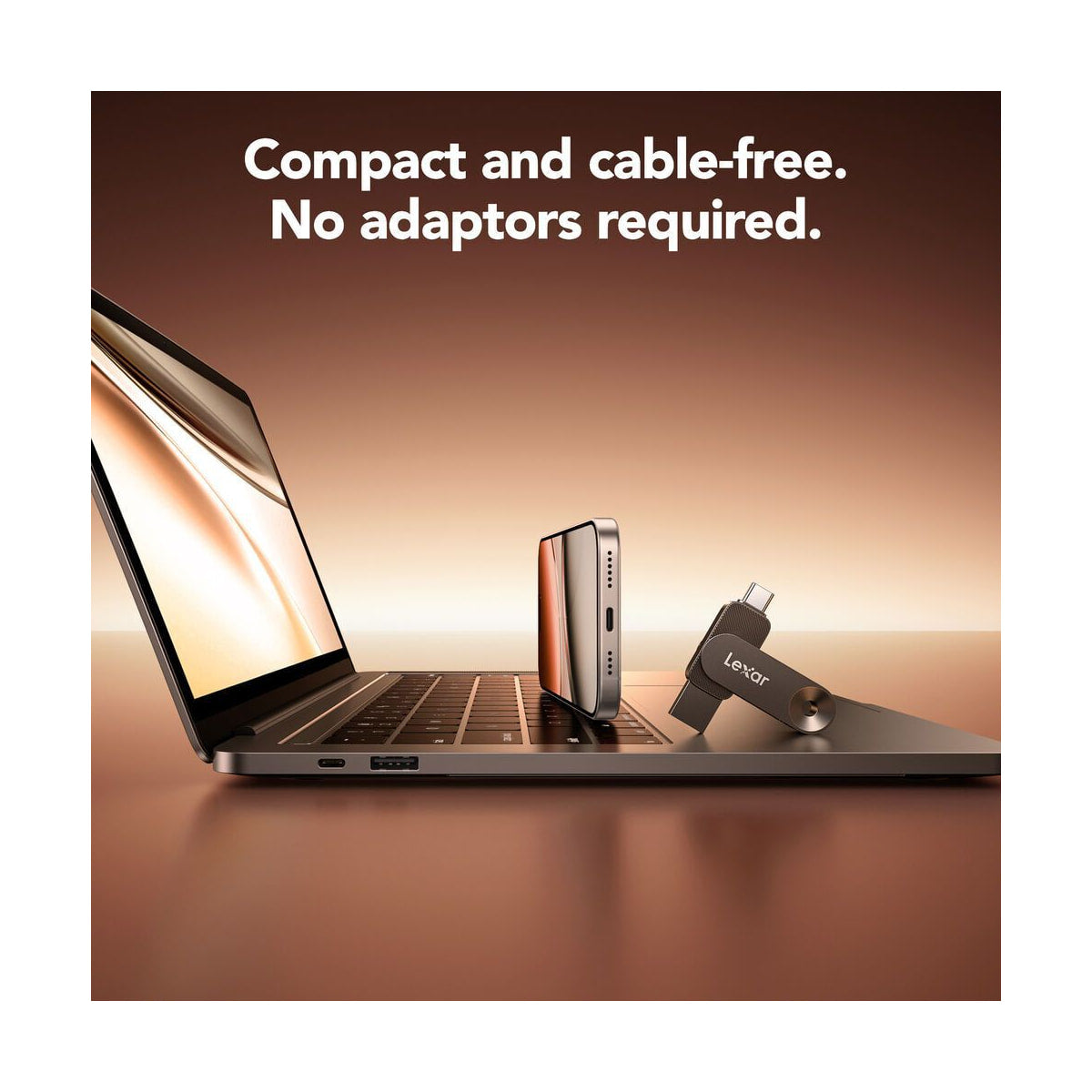 Lexar 256GB JumpDrive Dual Drive D500 USB 3.2 Gen 1 Flash Drive — front view
