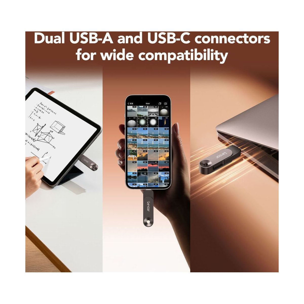 Lexar 256GB JumpDrive Dual Drive D500 USB 3.2 Gen 1 Flash Drive — view 7 view