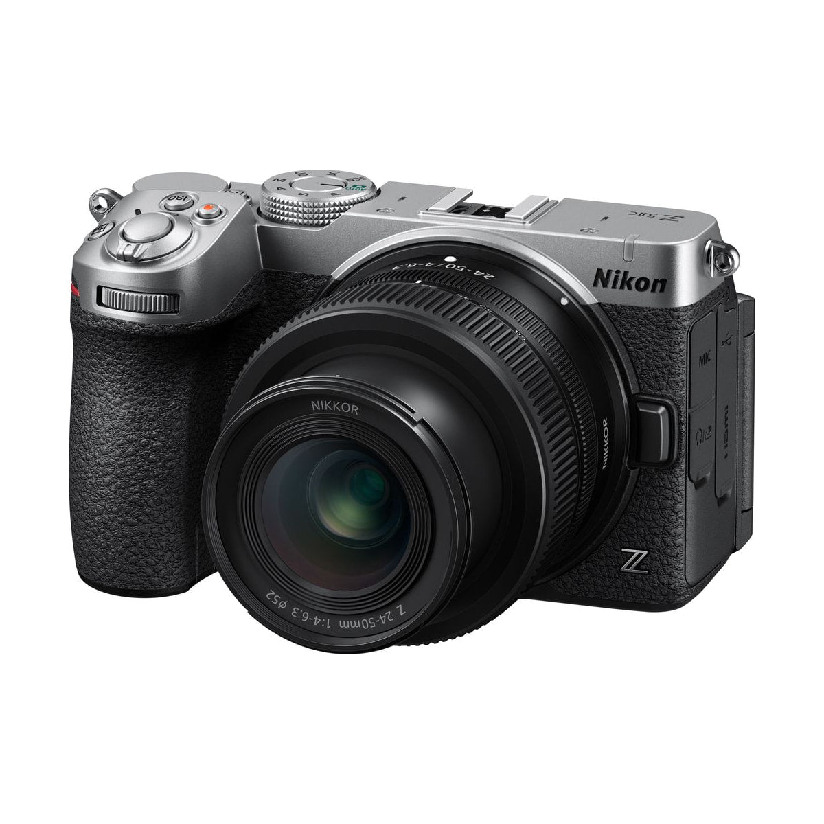 Nikon Z5 IIC Mirrorless Camera Body w/ NIKKOR Z 24-50mm f/4-6.3 VR Lens (Silver) — front view