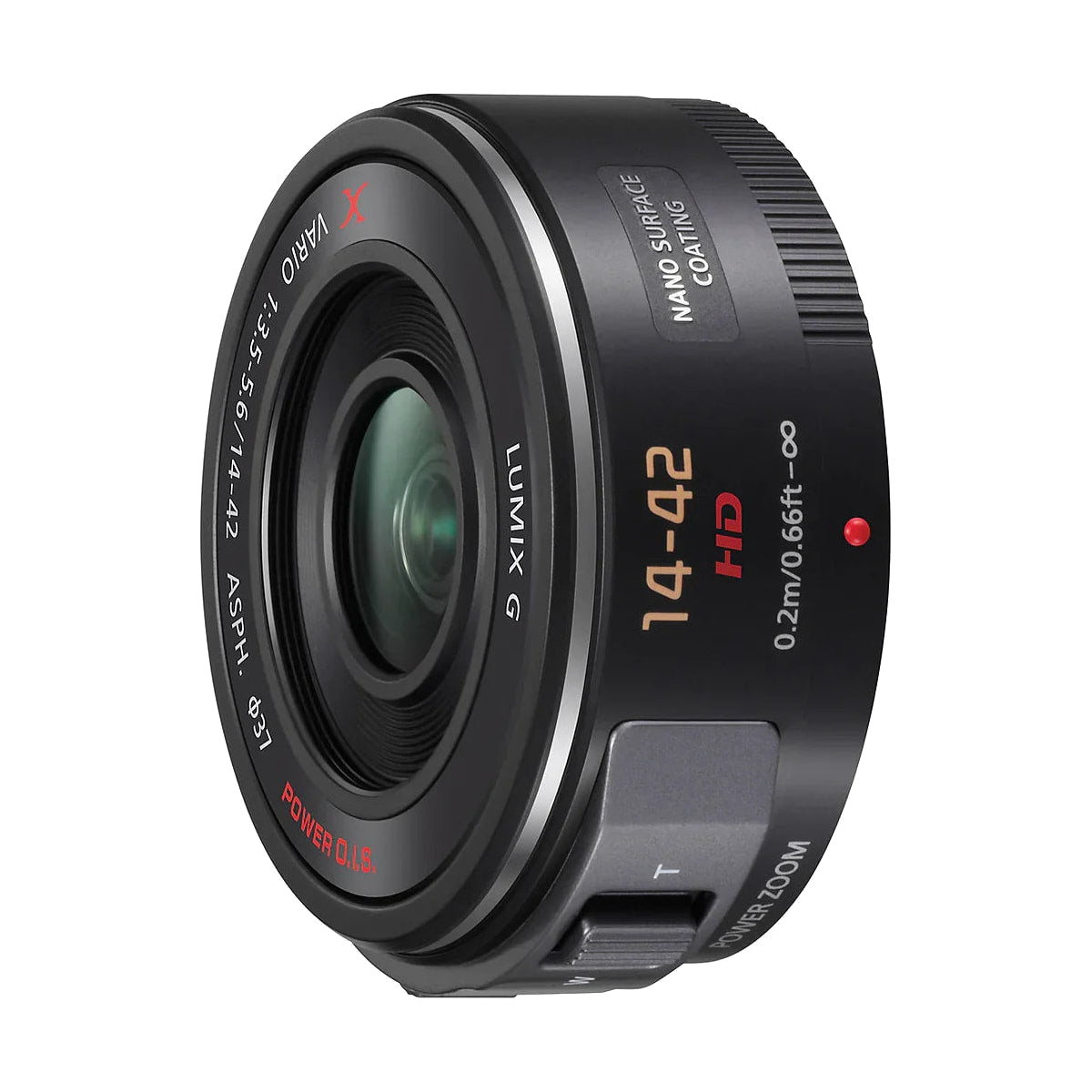 Panasonic Lumix 14-42mm f3.5-5.6 OIS Micro Four Thirds Lens (Black) — front view view