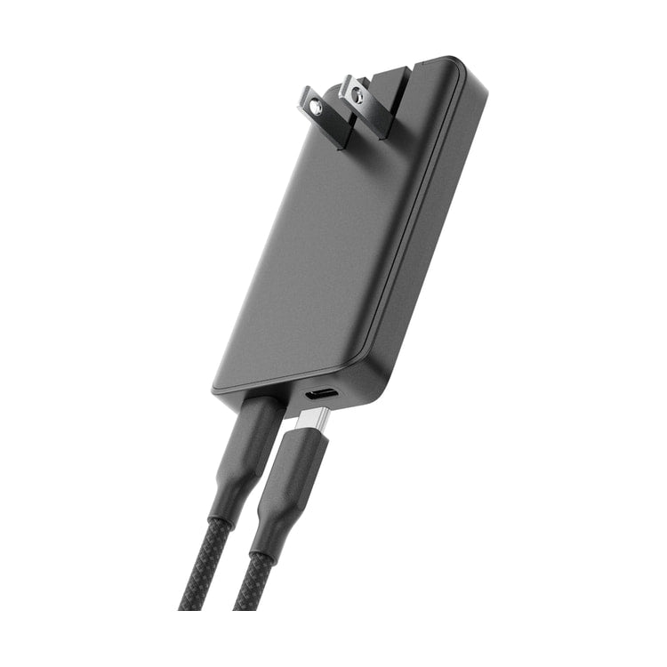 Peak Design Dual Slim Charger — angled view with connected usb c cables view