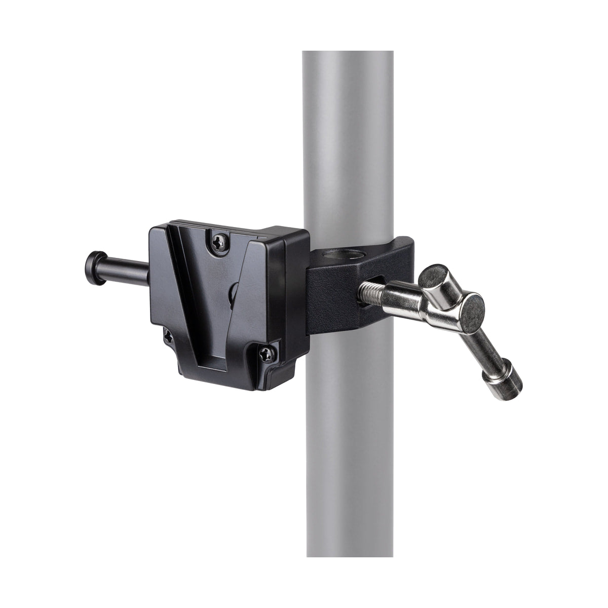 ProMaster V-Mount Clamp — v mount plate mounted on support view
