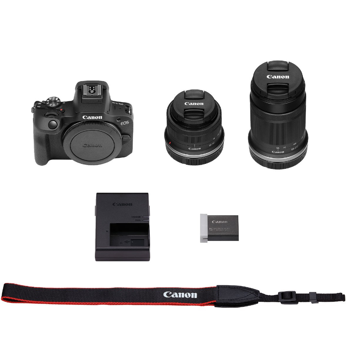 Canon EOS R100 Mirrorless Camera with RF-S 18-45mm and 55