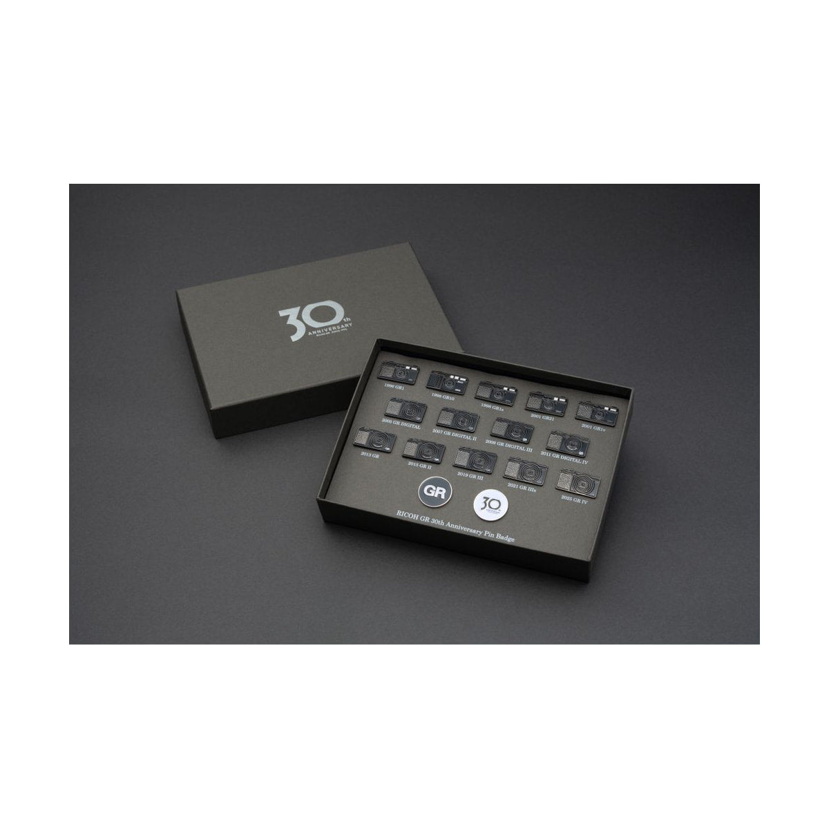 Ricoh GR IV 30th Anniversary Edition Kit — 30th anniversary commemorative pin set view