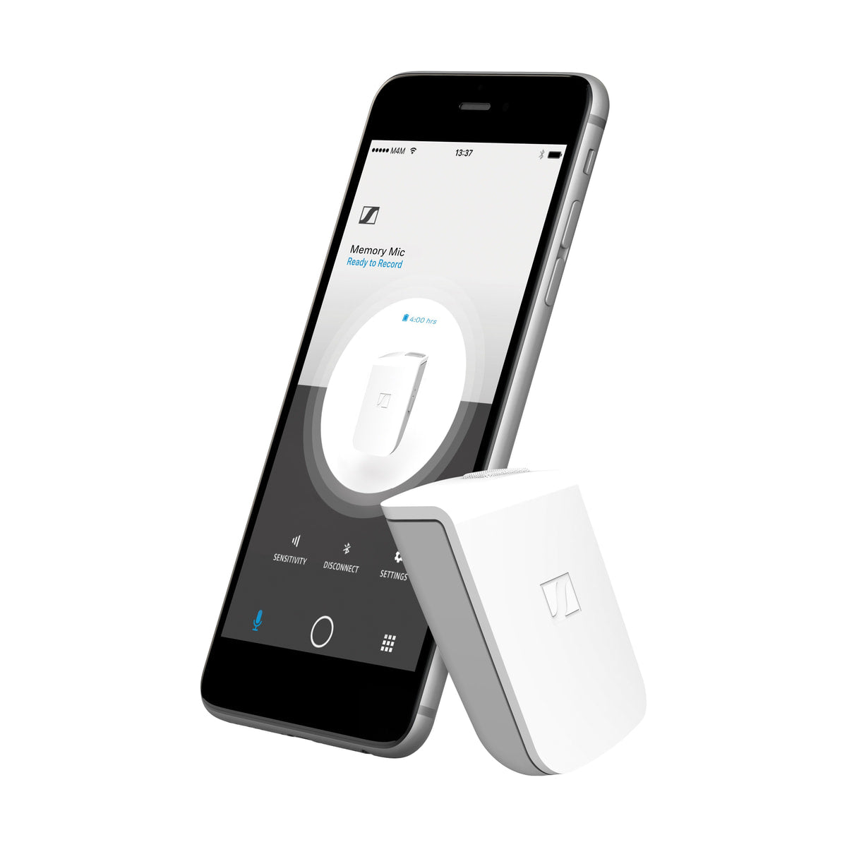 Sennheiser Memory Mic Wireless Smartphone Microphone — memory mic with smartphone view