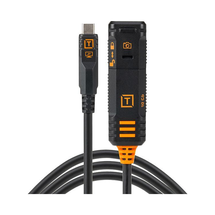 TetherPro Optima 10G USB-C TetherBoost Locking Extension Cable, 16’ Black — view 7 view