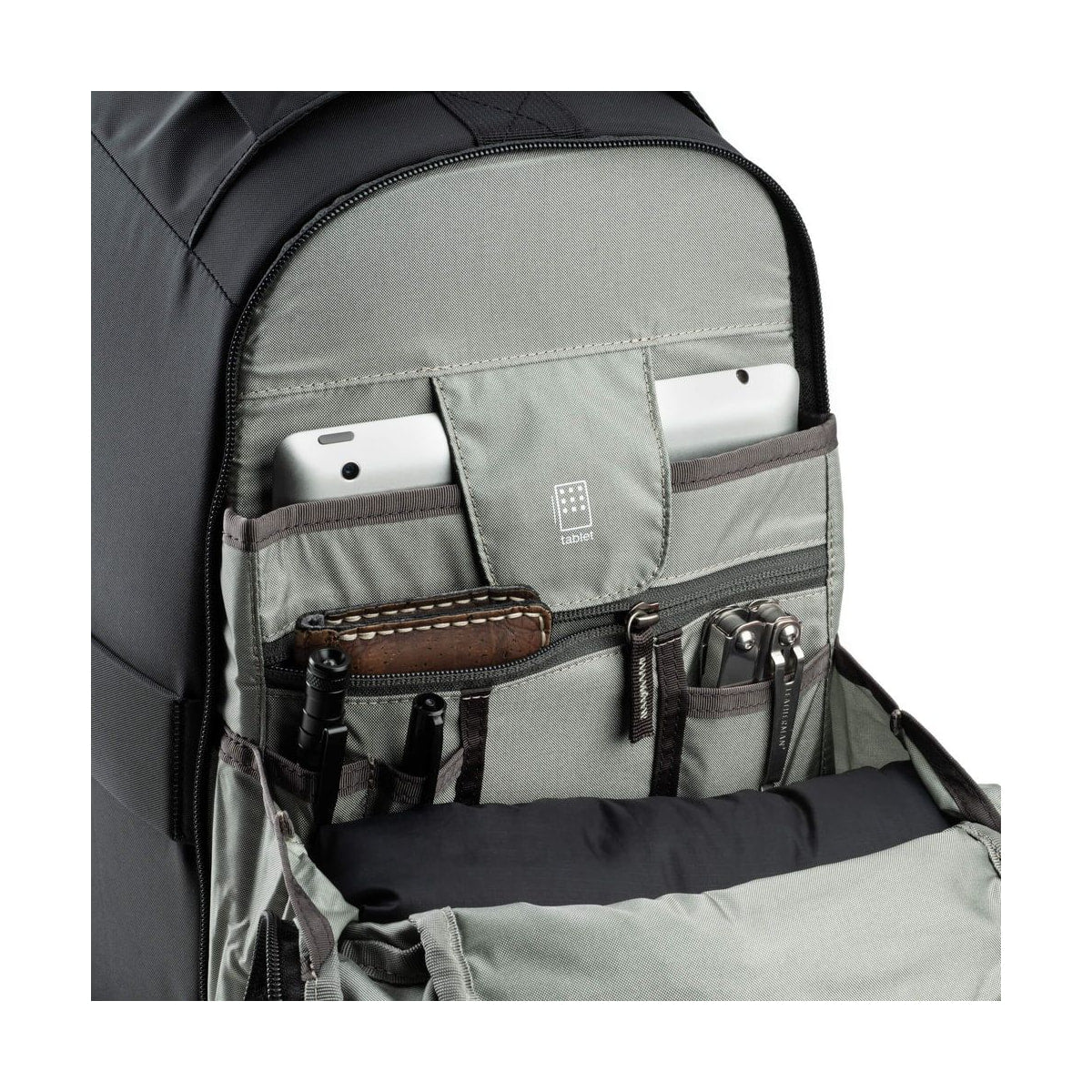 Think Tank BackLight Long Lens Backpack — front organizer pocket detail view