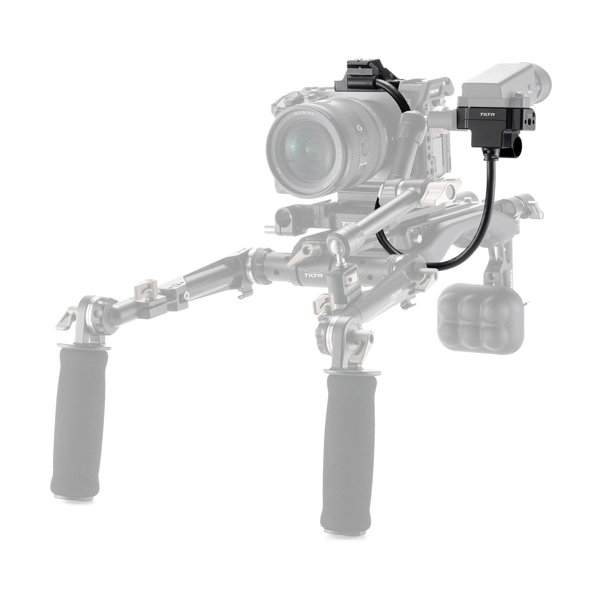 Tilta EVF Extension Kit for Sony FX5 — evf bracket mounted on a camera 2 view