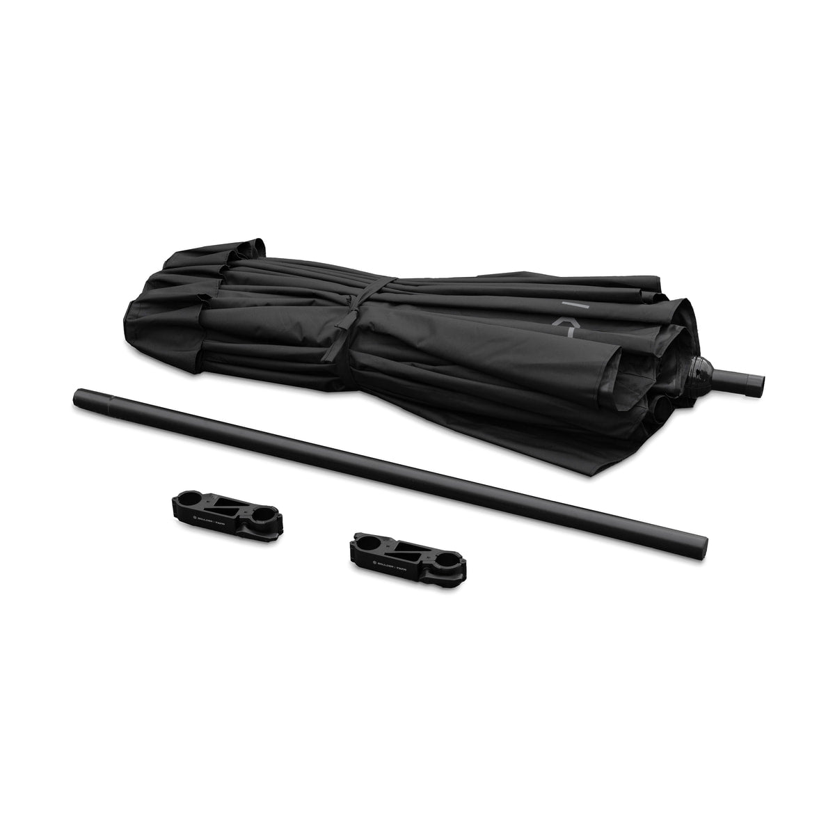 Tilta Extended Umbrella Kit for Boulder Camera Cart (Black) — umbrella kit components laid out view