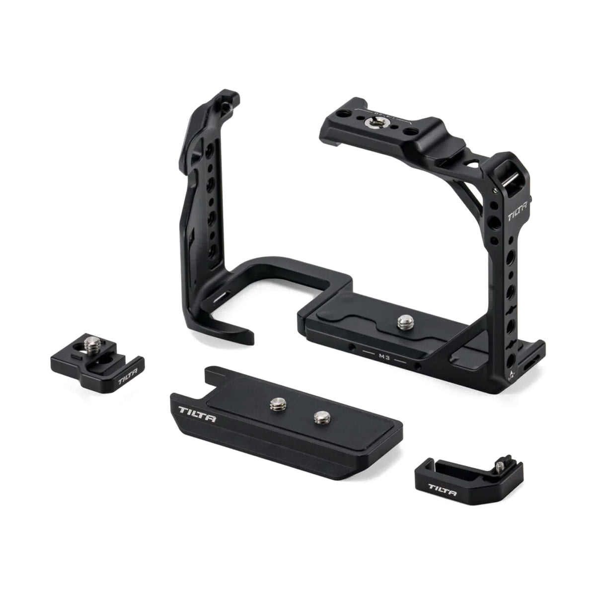 Tilta Full Camera Cage for Sony A1 II and A9 III — cage and included mounting components on white background view